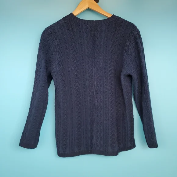 eight eight eight Sweater Size XL Blue Cable Knit - Picture 3 of 6